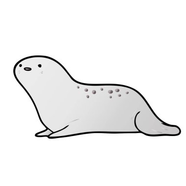 sevimli çizgi mühür vektör çizim