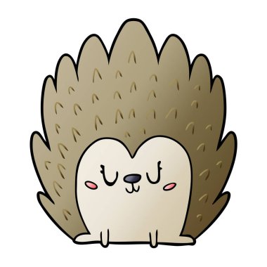 sevimli çizgi kirpi vektör çizim