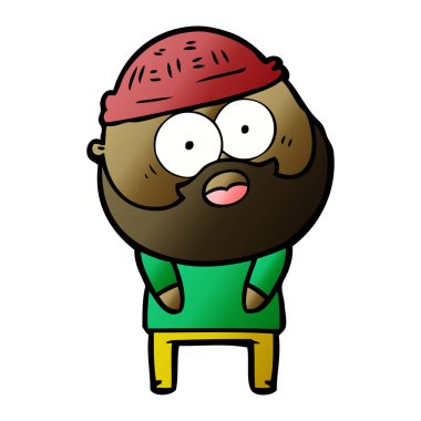 vektör çizim karikatür sakallı adam