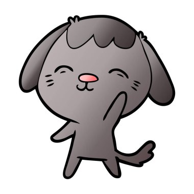 vektör çizim mutlu karikatür köpek
