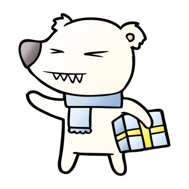 kızgın kutup ayısı xmas hediye ile çizgi film