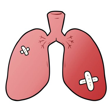 vektör çizim karikatür akciğer