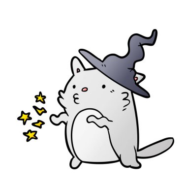 büyülü şaşırtıcı karikatür kedi Sihirbazı