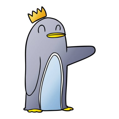 mutlu karikatür penguen vektör çizim