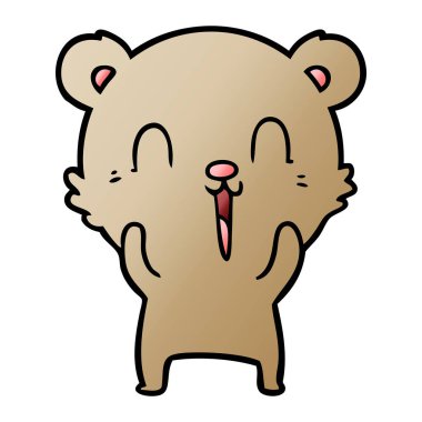 mutlu karikatür ayı vektör çizim