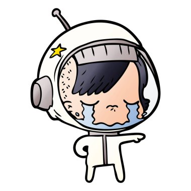 ağlayan astronot kız çizgi film