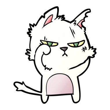 vektör çizim zor karikatür kedi