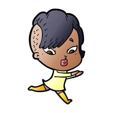 vektör çizim karikatür sürpriz kız