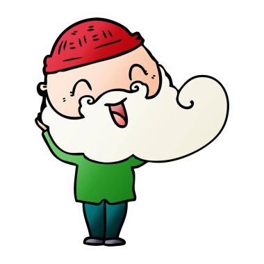 mutlu sakallı adam vektör çizim