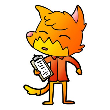 Çizgi film tilkisinin vektör çizimi