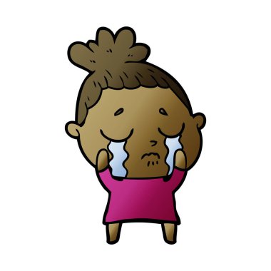 vektör çizim karikatür ağlayan kadın