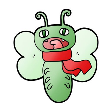 Komik karikatür kelebek vektör çizim