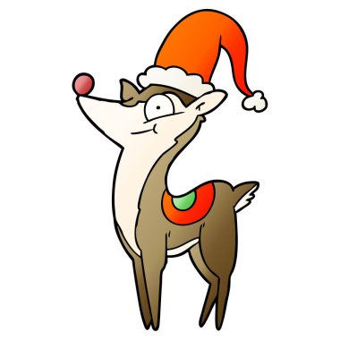 vektör çizim karikatür Noel reindeer