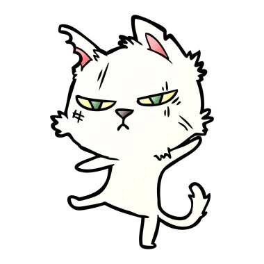 vektör çizim zor karikatür kedi