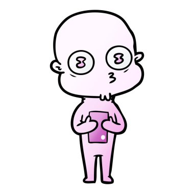 çizgi film garip kel uzay adamı