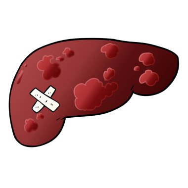 vektör çizim karikatür karaciğer