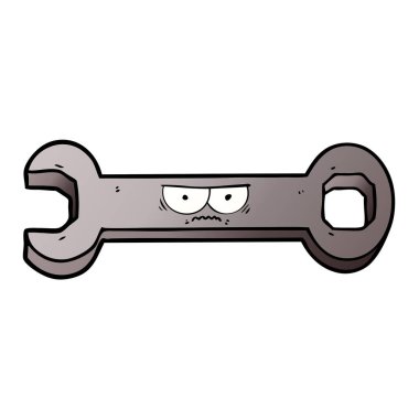 vektör çizim karikatür somun anahtarı