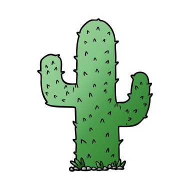 Çizgi film kaktüsünün vektör çizimi