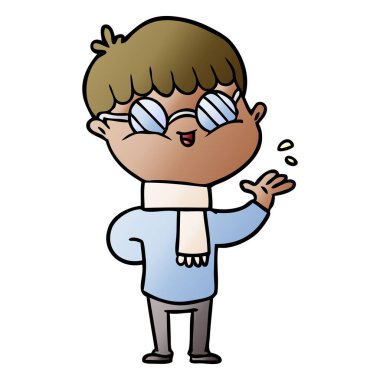 çizgi film çocuk gözlük takıyor