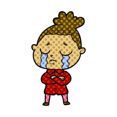 vektör çizim karikatür ağlayan kadın