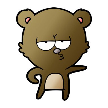 vektör çizim sıkılmış ayı çizgi film