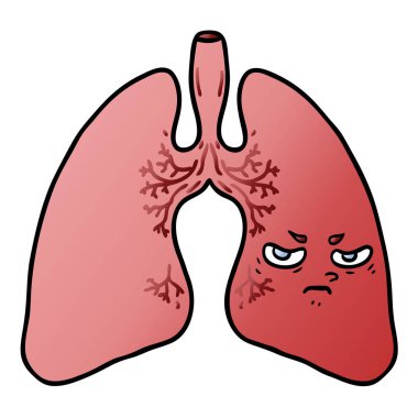 vektör çizim karikatür akciğer