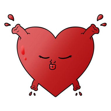 Karikatür kalp çiziminin vektör çizimi