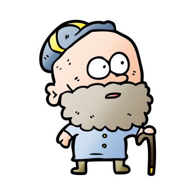 eski çizgi film adam baston ve düz kapak