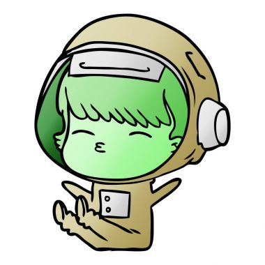 vektör çizim karikatür meraklı astronot