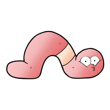 Çizgi film solucanının vektör çizimi