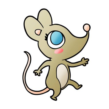 Şirin çizgi film faresinin vektör çizimi