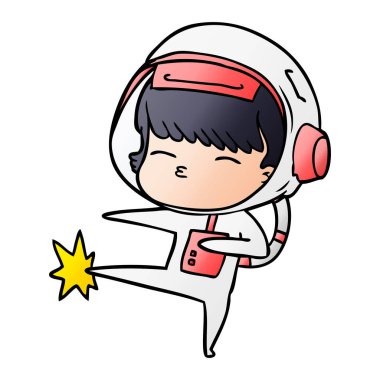 vektör çizim karikatür meraklı astronot