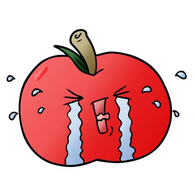 Çizgi film elmasının vektör illüstrasyonu