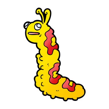 komik karikatür caterpillar vektör çizim