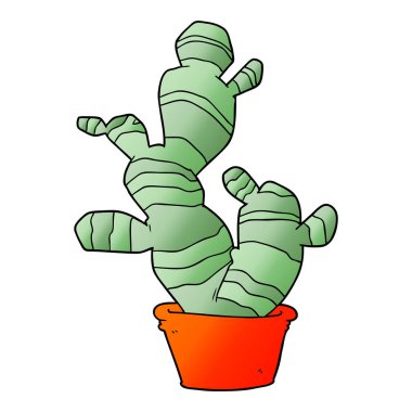 Çizgi film kaktüsünün vektör çizimi