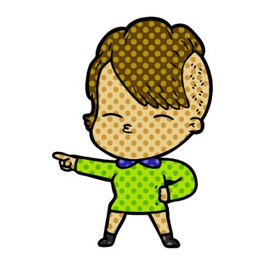 çizgi film kız gözlerini kısarak vektör çizim