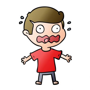 çizgi film adam tamamen stresli