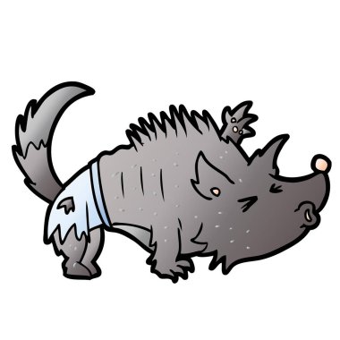 vektör çizim karikatür Cadılar Bayramı kurt adam