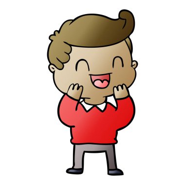 vektör çizim karikatür mutlu adam