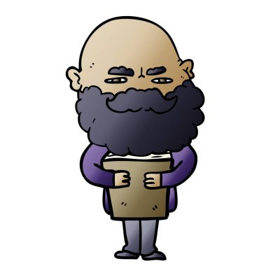 Sakal çatık ile çizgi film adam