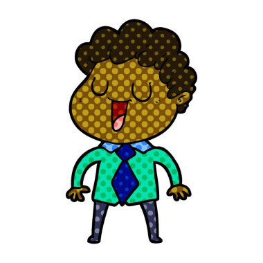 vektör çizim karikatür adam gülen