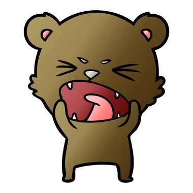 kızgın çizgi film ayı vektör çizim