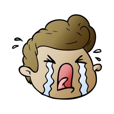 vektör çizim karikatür ağlayan çocuk