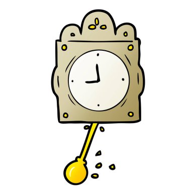 sarkaç ile karikatür saatli masa saati