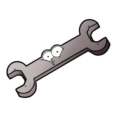 vektör çizim karikatür somun anahtarı