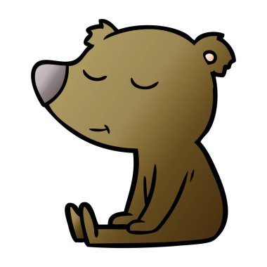 mutlu karikatür ayı vektör çizim