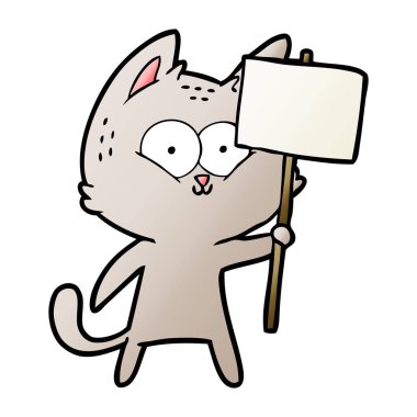 afiş ile karikatür kedi