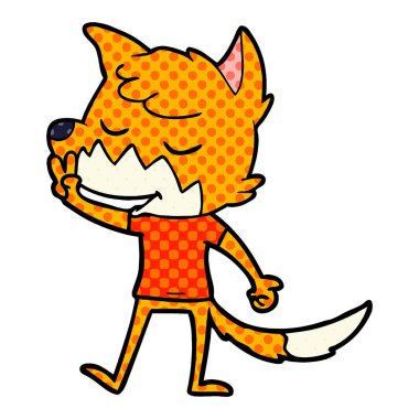 vektör çizim dostu karikatür Fox