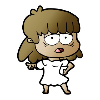 vektör çizim karikatür yorgun kadın