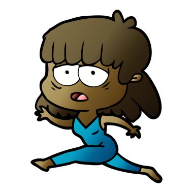 vektör çizim karikatür yorgun kadın